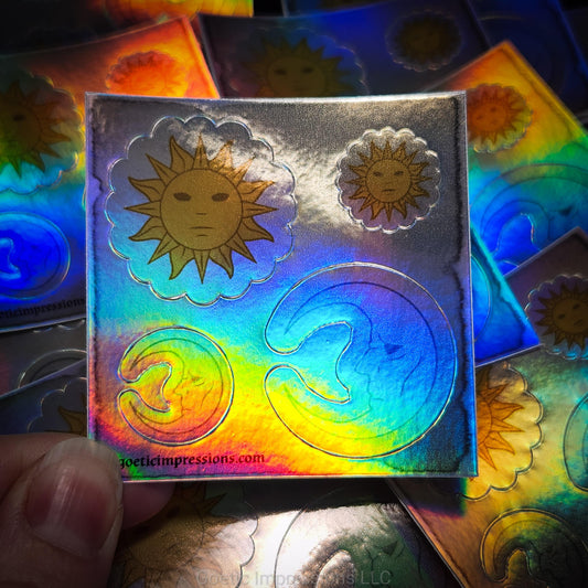Sun and Moon Holographic Sticker Sheet