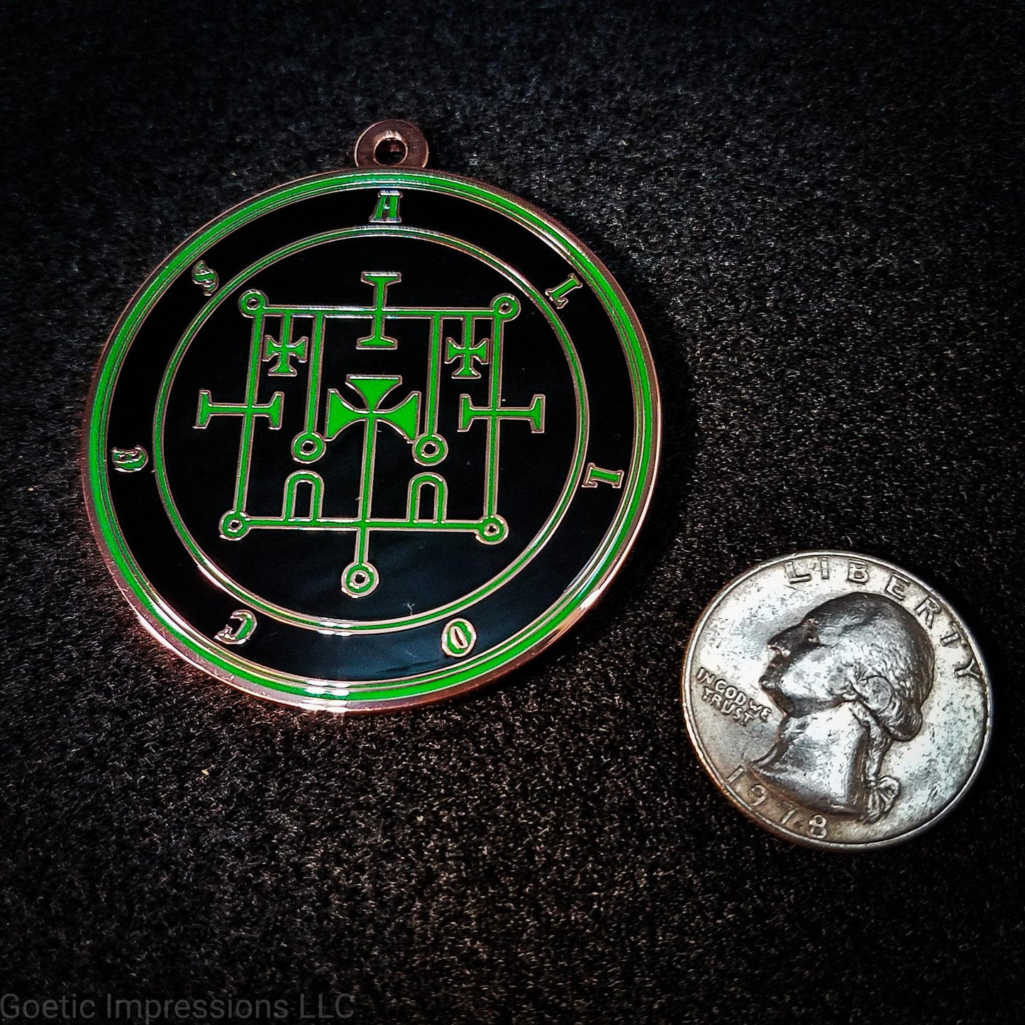Alloces sigil medallion.