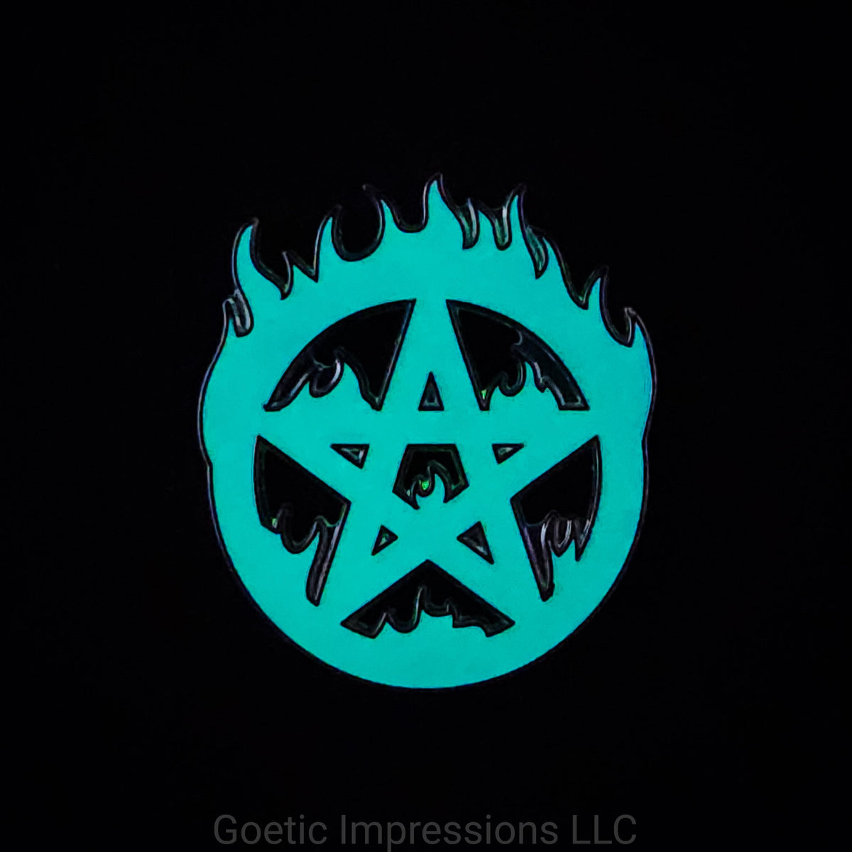 Flaming Pentagram Enamel Pin