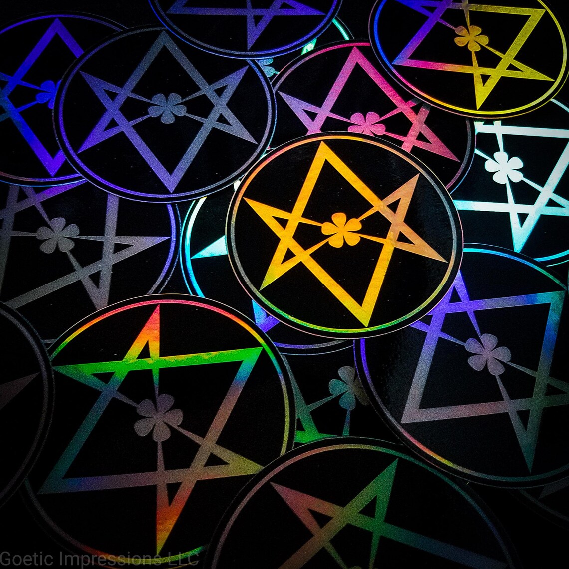 Unicursal Hexagram Holographic Sticker