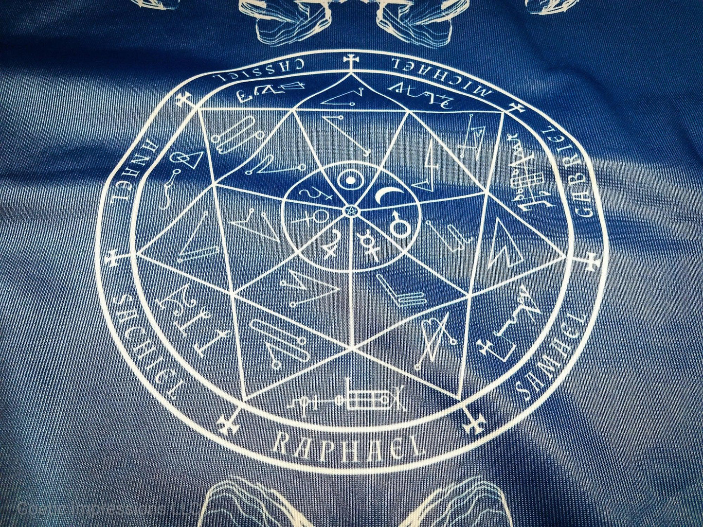 7 Planetary Arch Angel Altar Cloth with Astrological and Heptameron Sigils