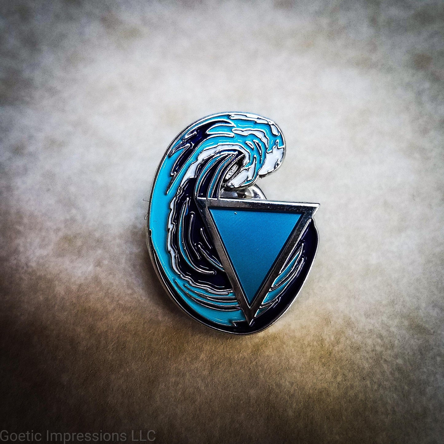 Alchemical symbol for water enamel pin