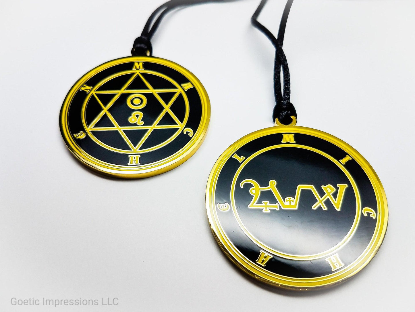 Heptameron Inspired Archangel Pendant featuring the seal and sigils of Archangel Michael.