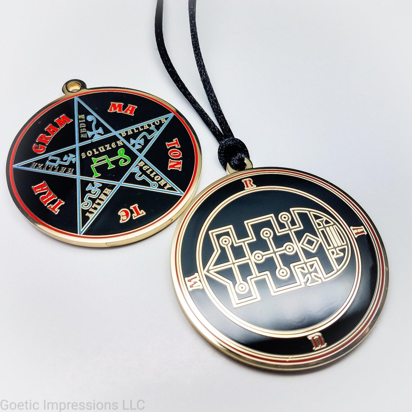 Raum seal medallion with pentacle of solomon on reverse side