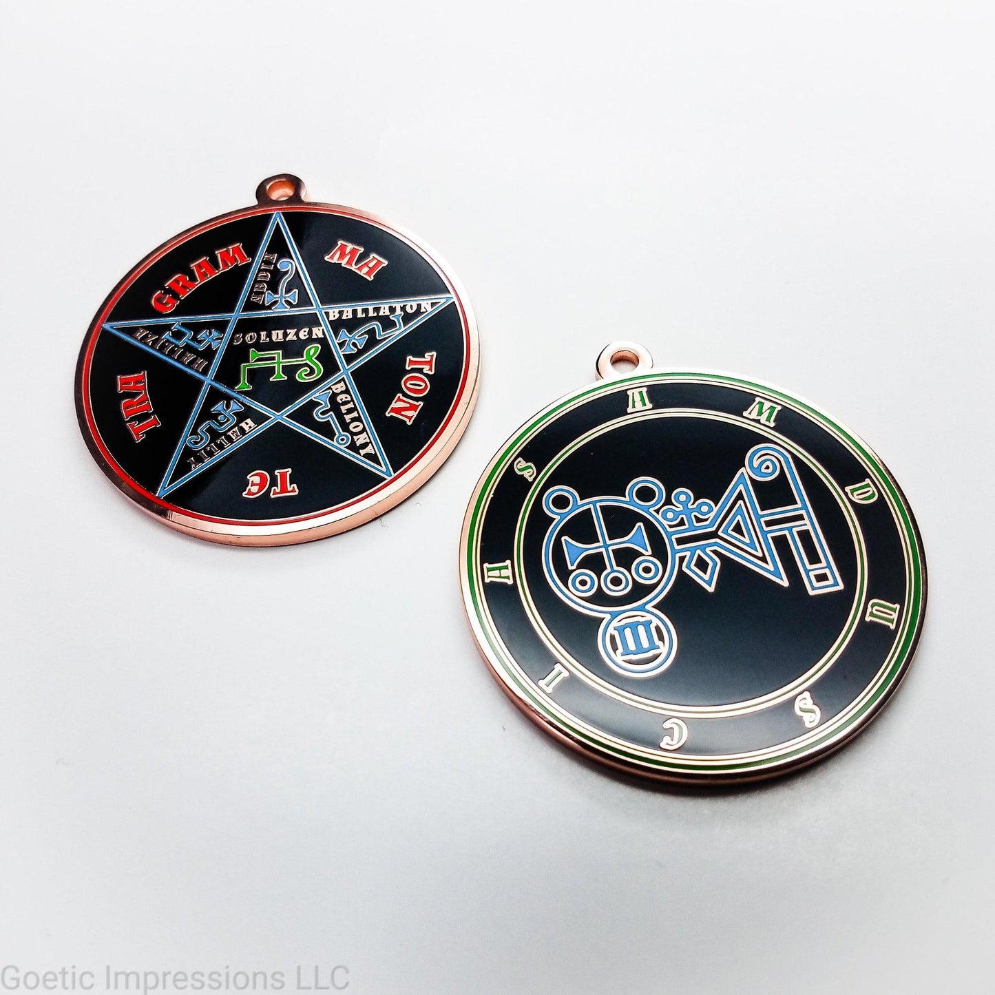 Ars goetia Amduscias seal with the Pentacle of Solomon on the reverse side