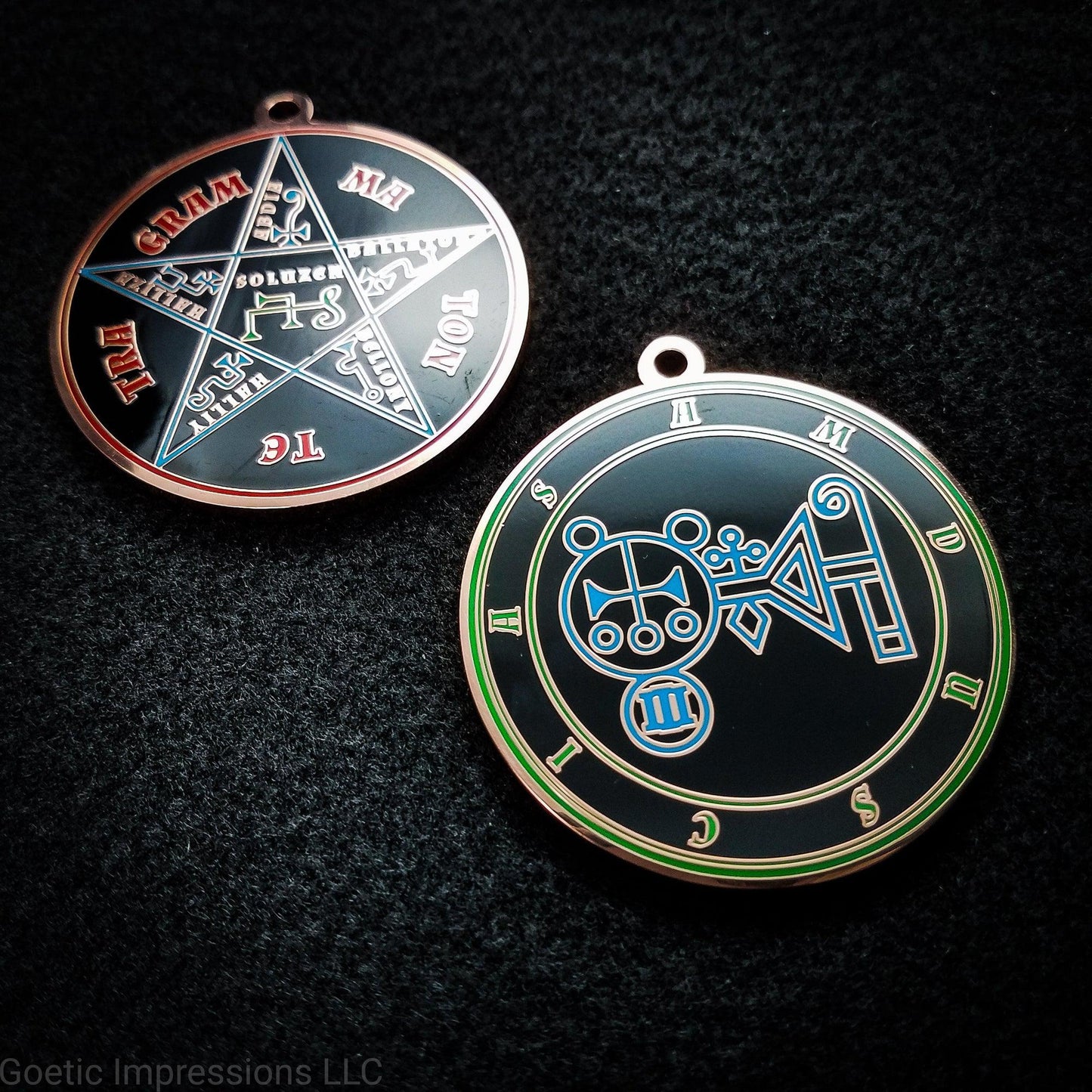 Ars goetia Amduscias seal with the Pentacle of Solomon on the reverse side