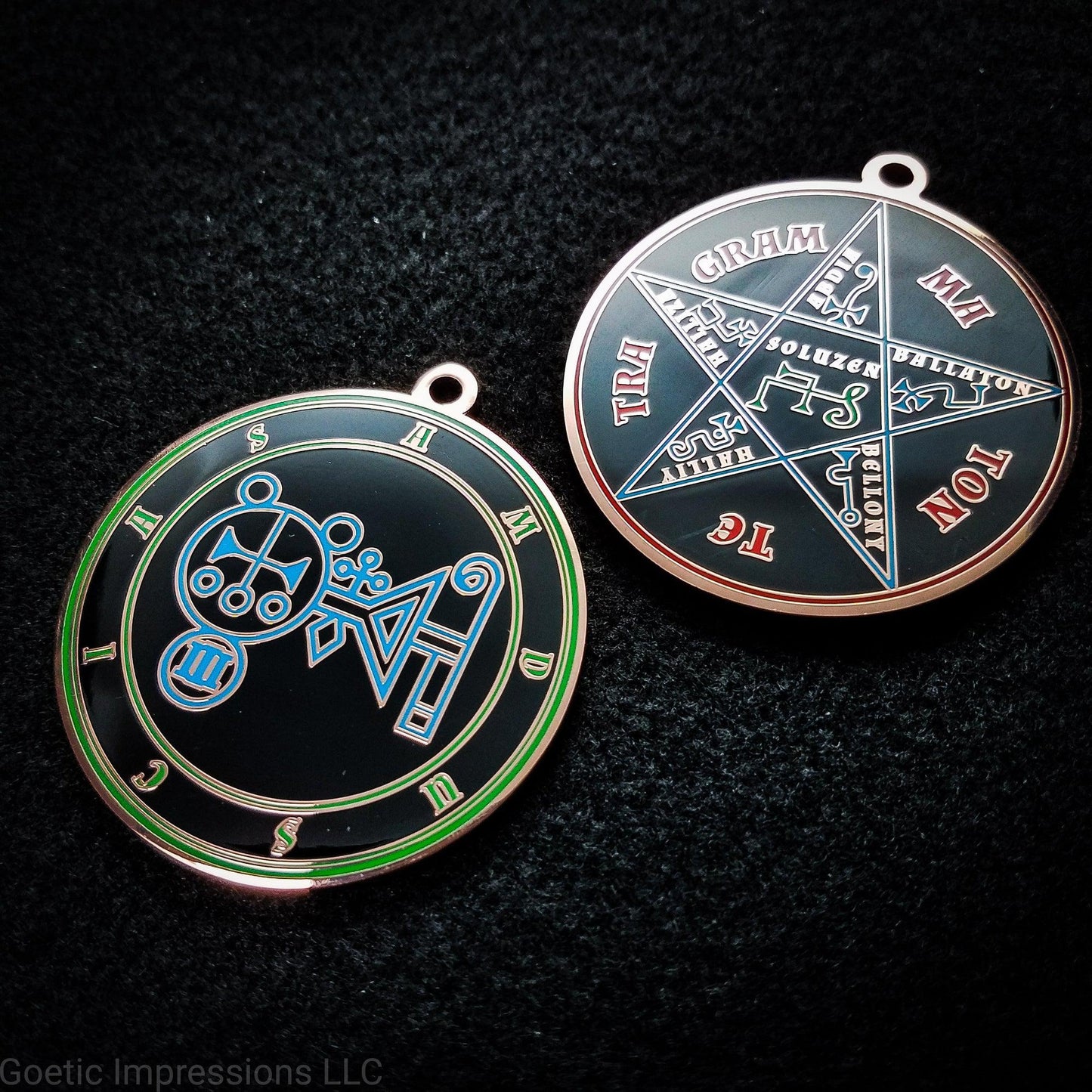 Ars goetia Amduscias seal with the Pentacle of Solomon on the reverse side