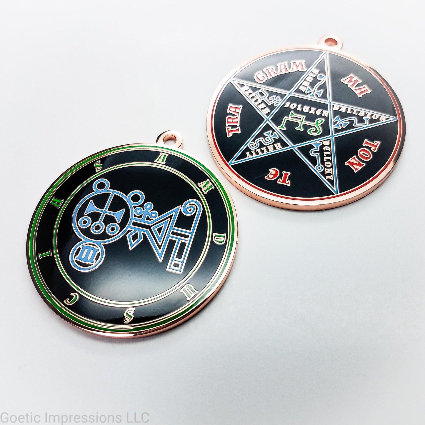 Ars goetia Amduscias seal with the Pentacle of Solomon on the reverse side