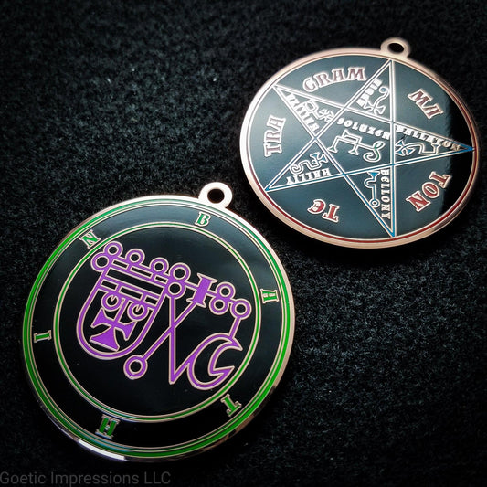 Ars goetia Bathin seal with the Pentacle of Solomon on the reverse side