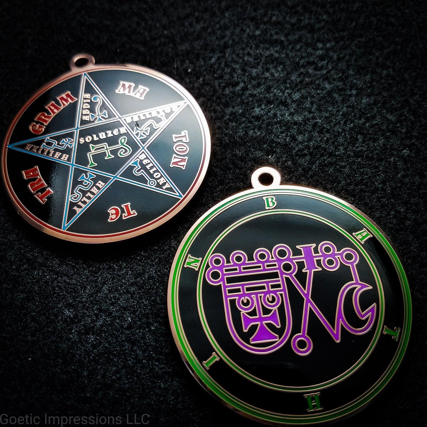 Ars goetia Bathin seal with the Pentacle of Solomon on the reverse side