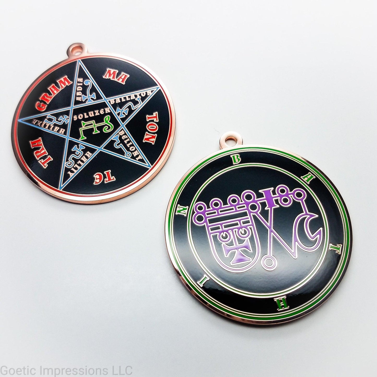 Ars goetia Bathin seal with the Pentacle of Solomon on the reverse side