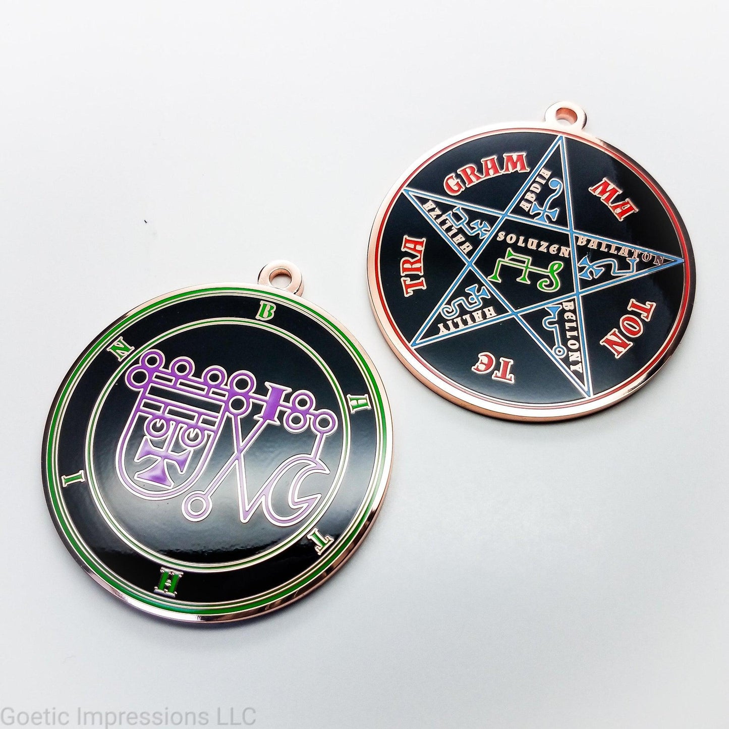Ars goetia Bathin seal with the Pentacle of Solomon on the reverse side