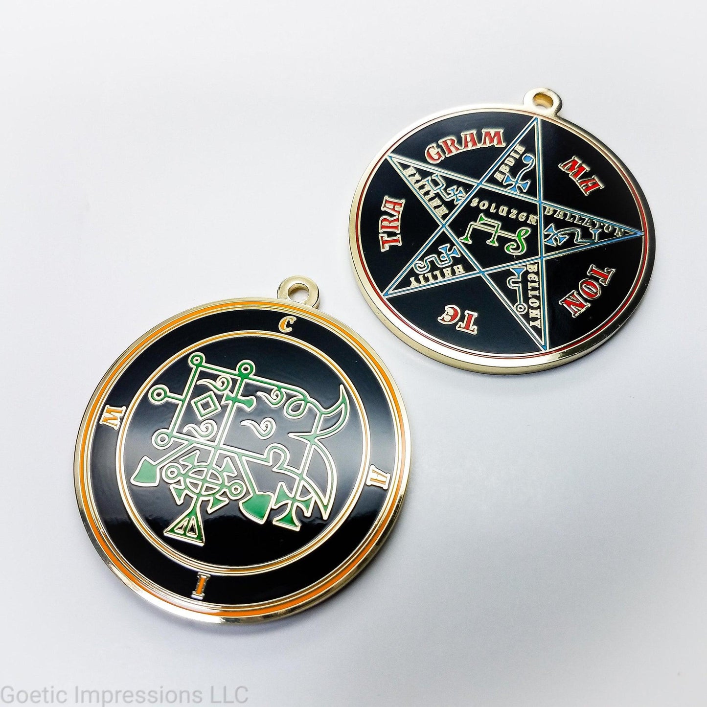 Ars goetia Caim seal with the Pentacle of Solomon on the reverse side