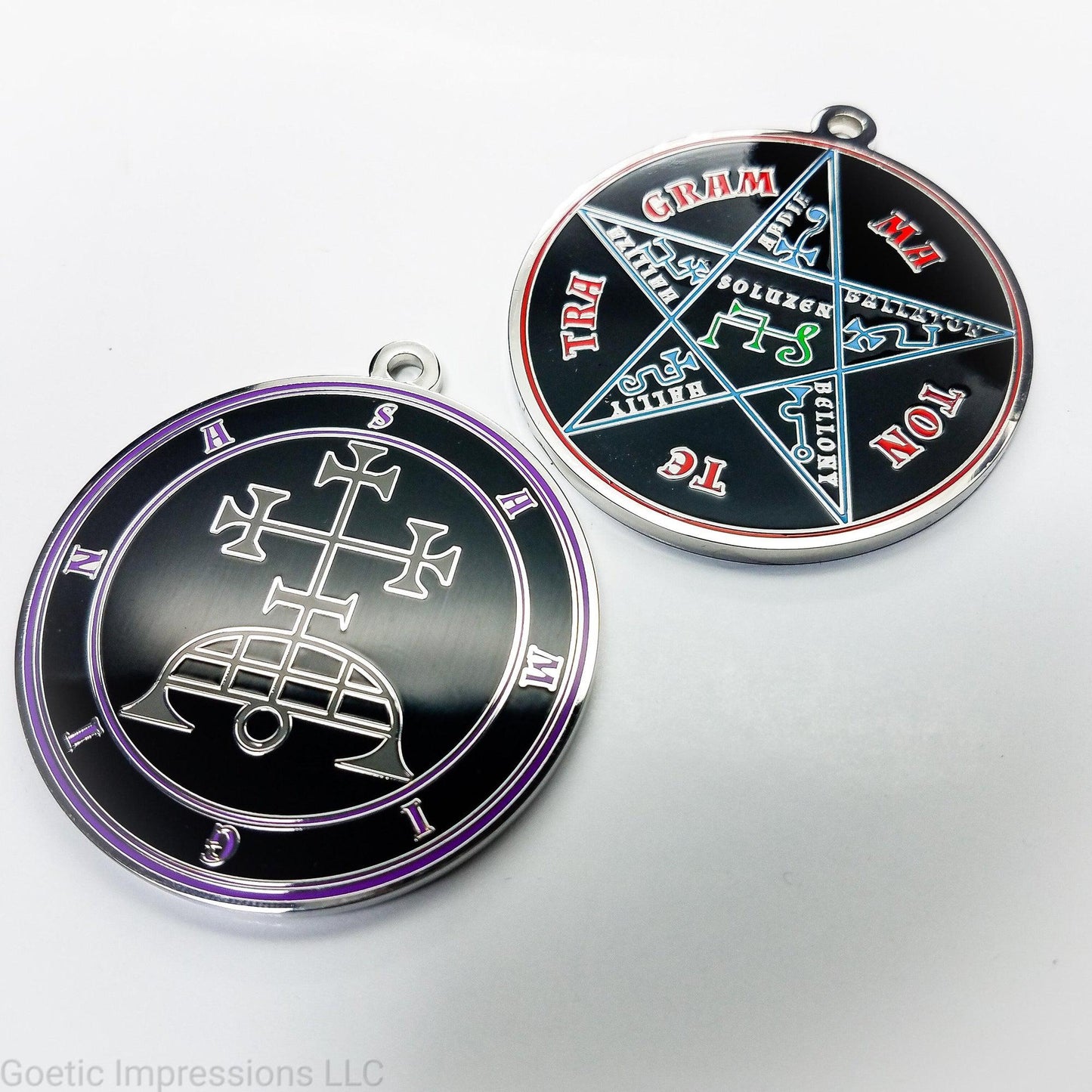 Ars goetia Samigina seal amulet with the Pentacle of Solomon on the reverse side