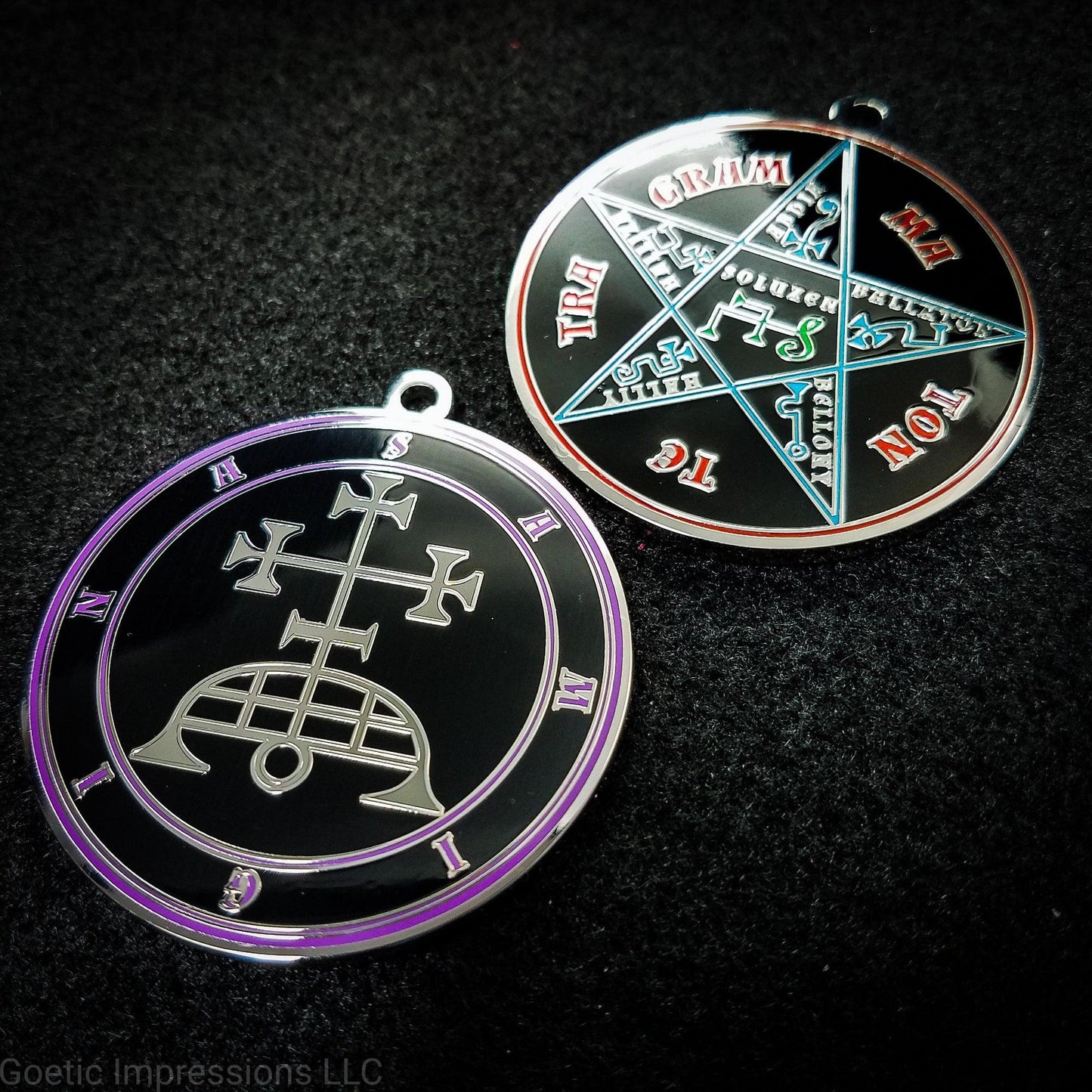 Ars goetia Samigina sigil with the Pentacle of Solomon on the reverse side