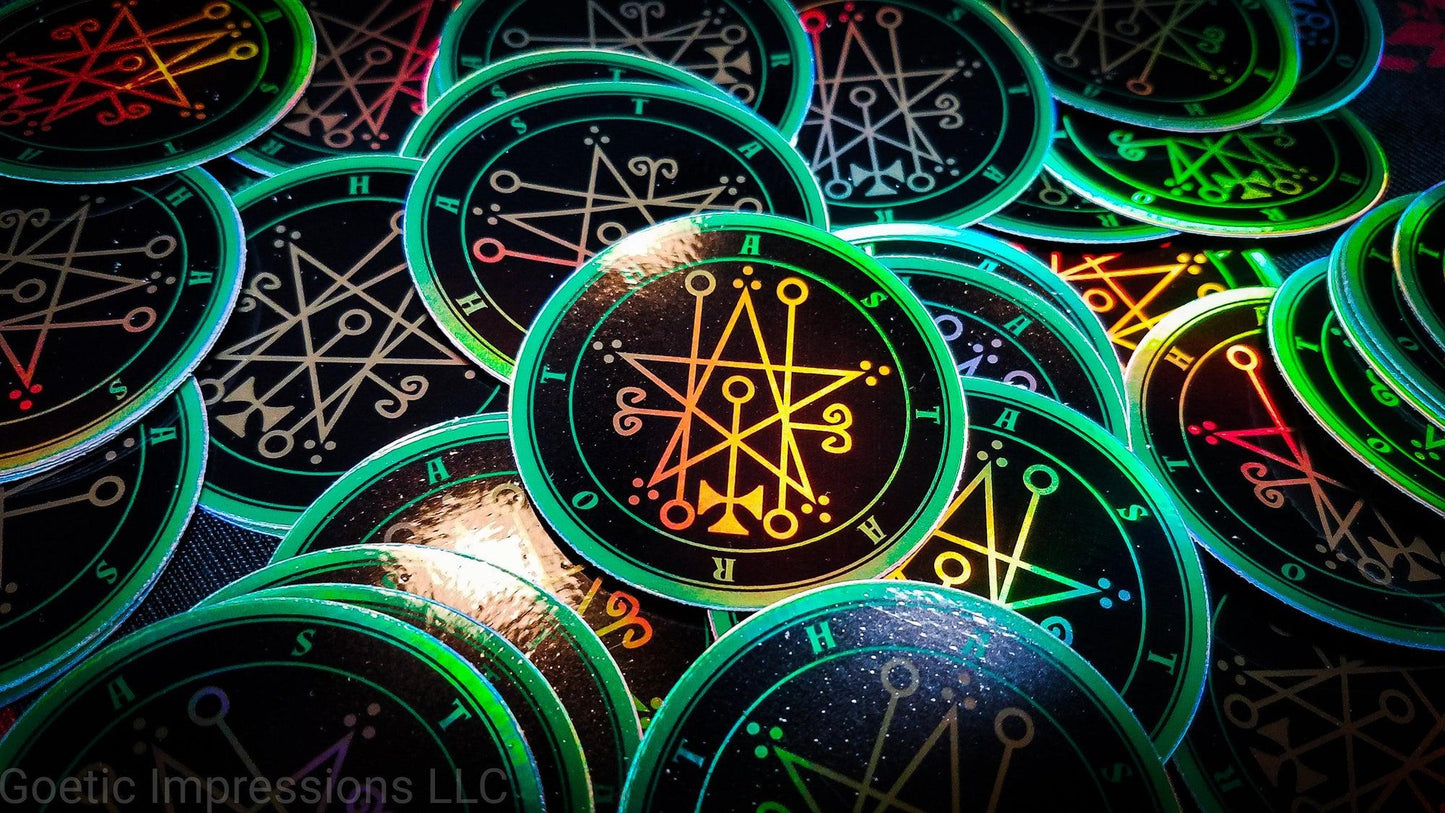 Lesser Key of Solomon: Ars Goetia Astaroth Seal Holographic Sticker