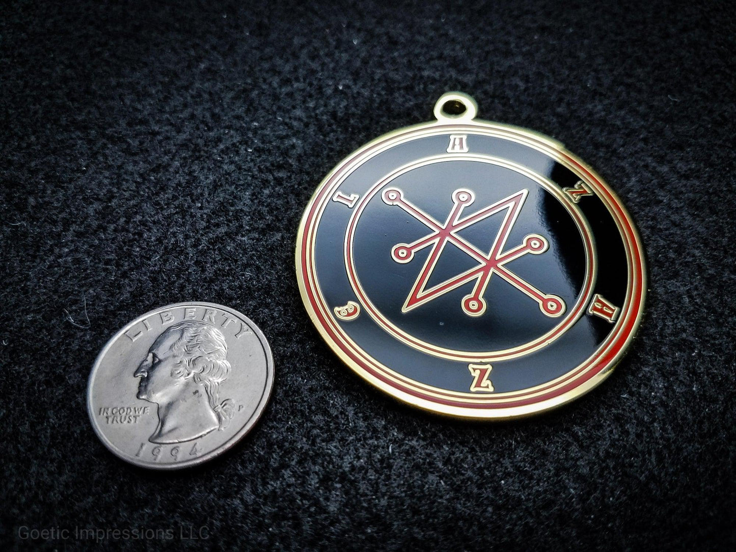 Red and Gold Azazel pendant