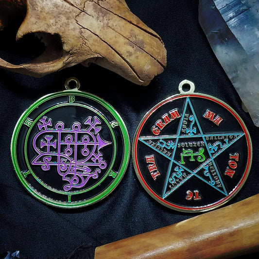 Berith sigil medallion with Pentacle of Solomon on Reverse Side