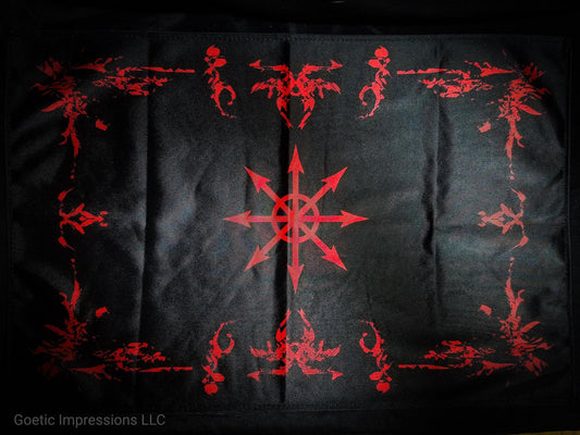 Black and Red Chaos Star Altar cloth
