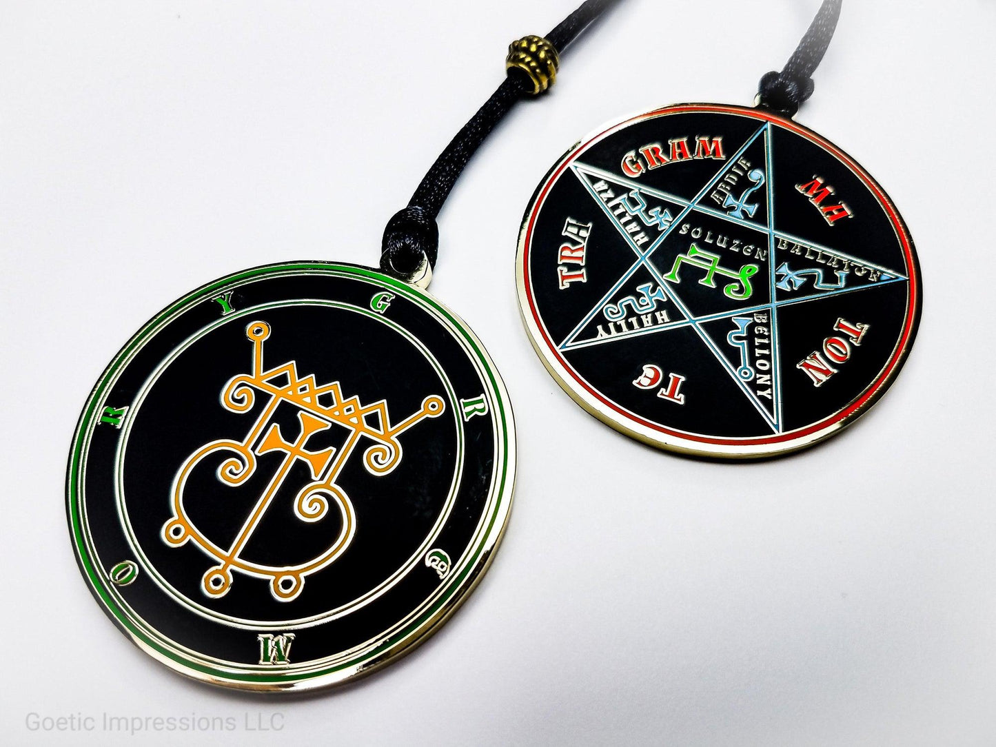 Ritually accurate ars goetia pendant featuring gremory with the tetragrammaton on reverse side