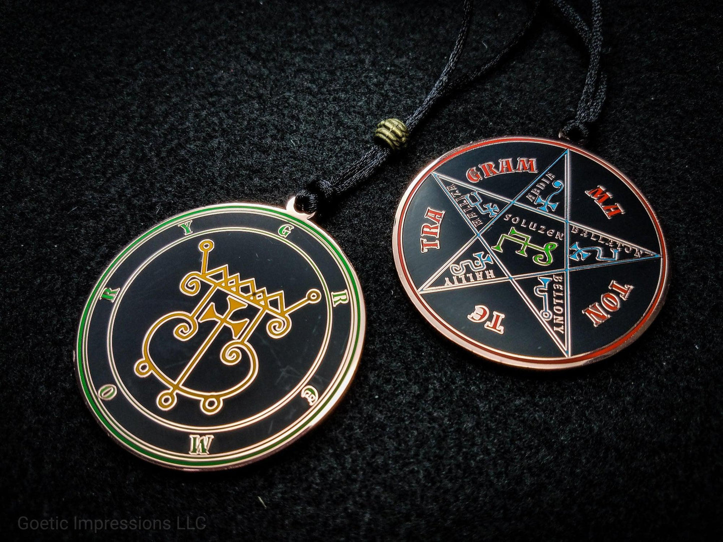 Seal of Gremory sigil medallion with Pentacle of Solomon on reverse side