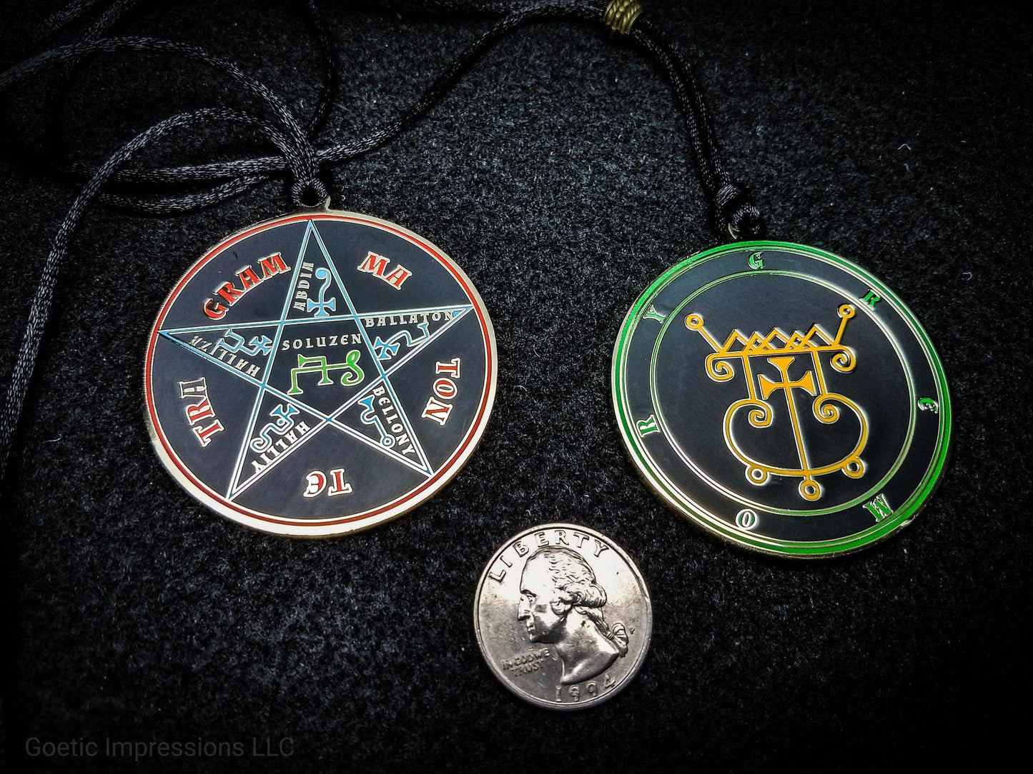 Seal of Gremory sigil pendant with Pentacle of Solomon on reverse side