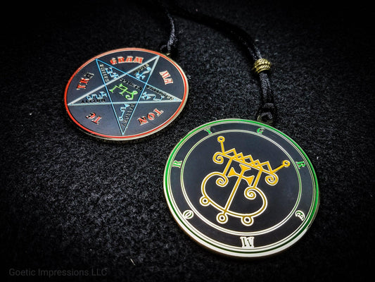 Seal of Gremory sigil pendant with Pentacle of Solomon on reverse side