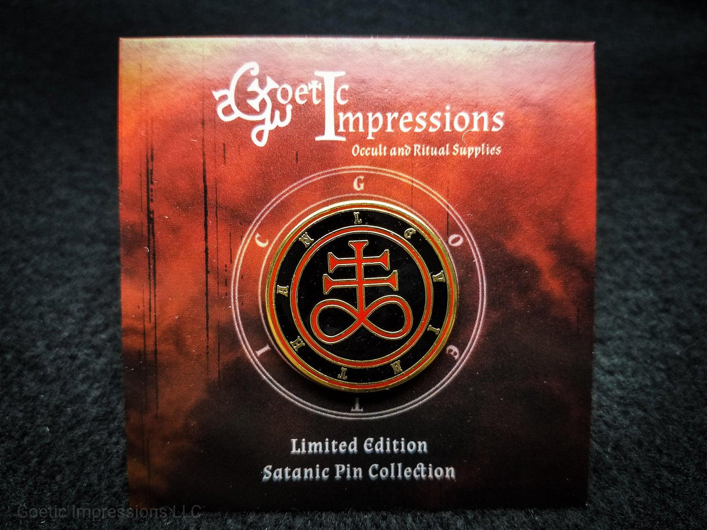 Red and Gold Leviathan enamel pin