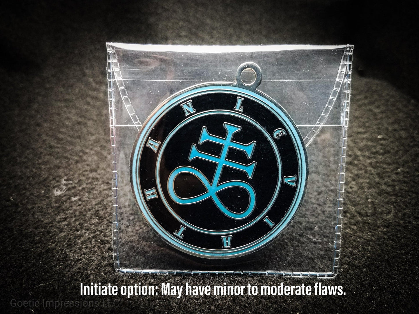 Initiate Black and Blue Leviathan sigil medallion