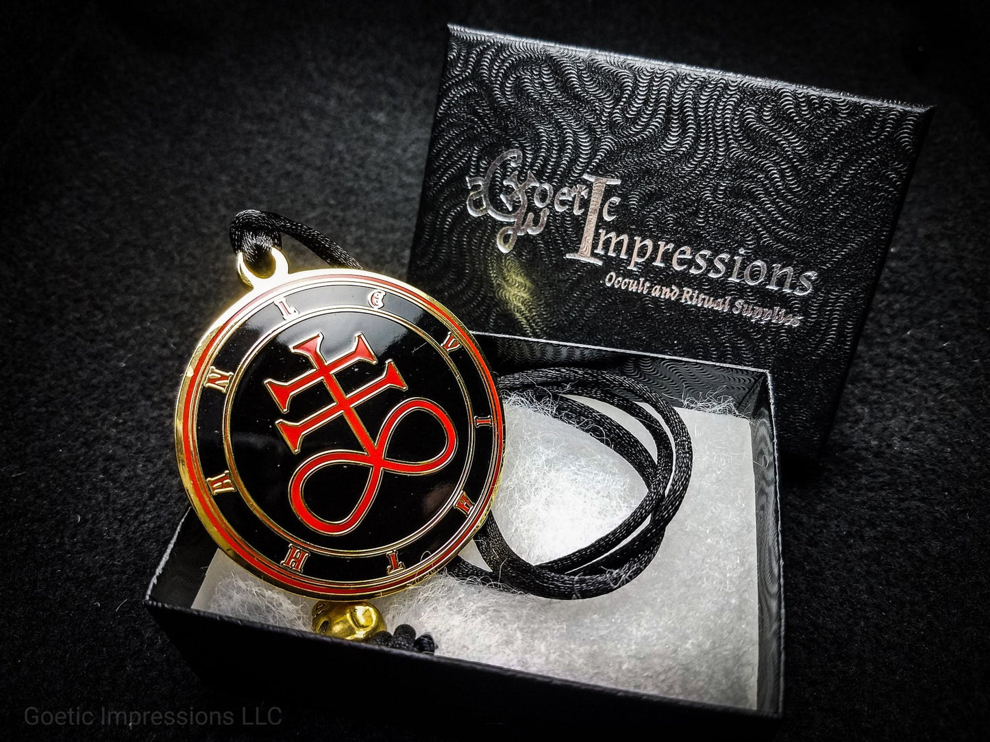 Red and Black Leviathan Cross Magus medallion