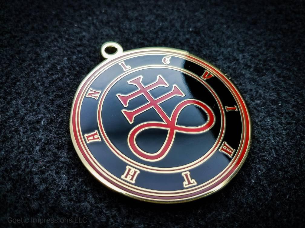 Black and red Leviathan Cross Pendant