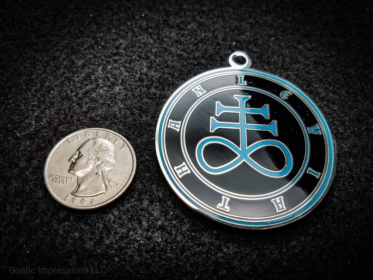 Black and Blue Leviathan sigil pendant