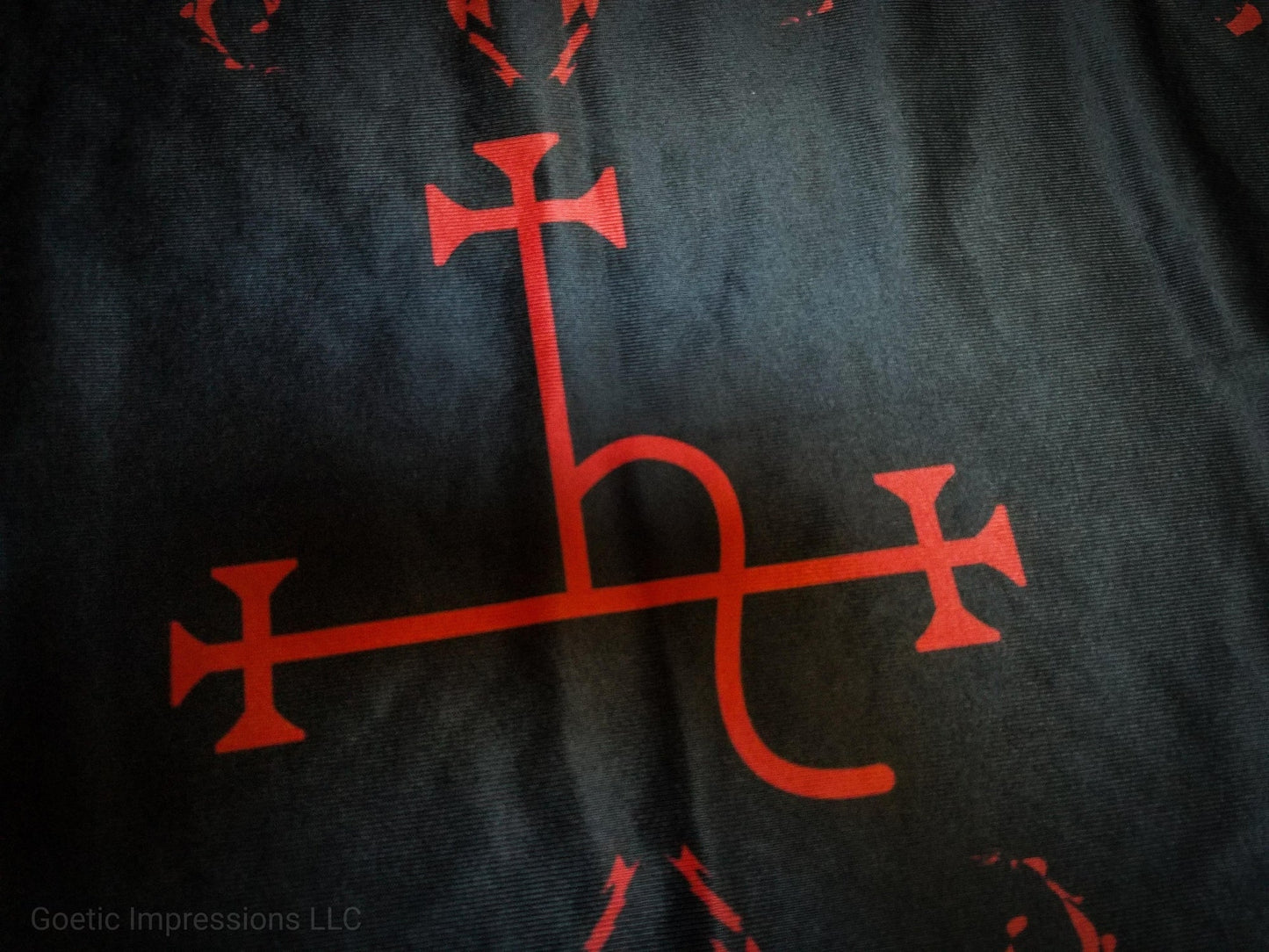 Black and red Lilith Altar cloth