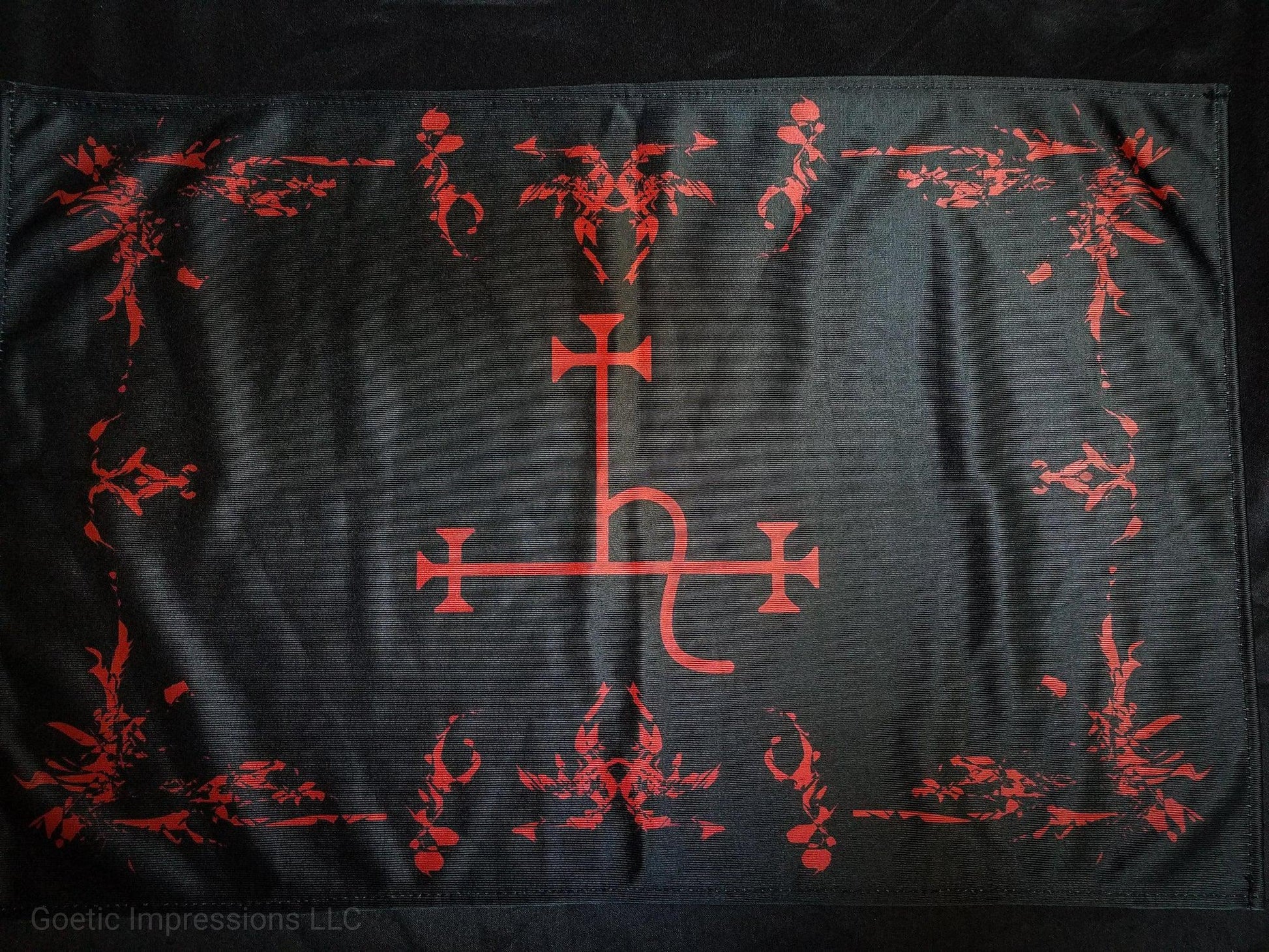 Black and red Lilith Altar cloth