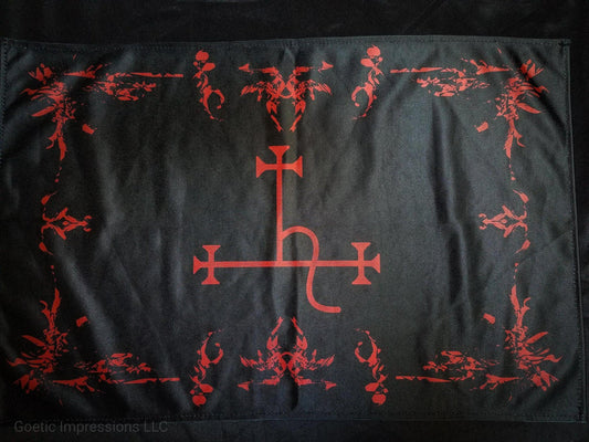 Black and red Lilith Altar cloth
