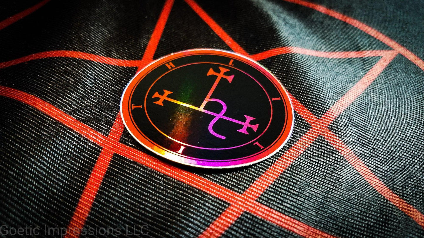 Satanic Sigil of Lilith Seal Holographic Sticker