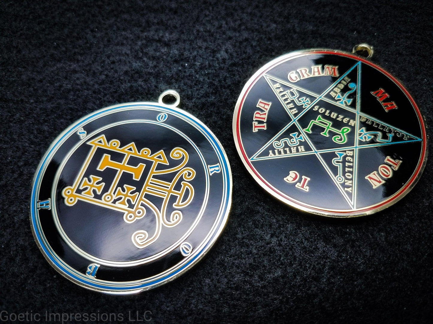 Seal of Orobas sigil talisman with Pentacle of Solomon on reverse side.