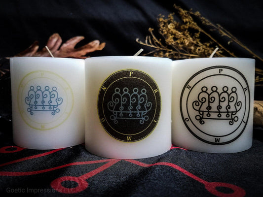 Paimon seal white pillar candles