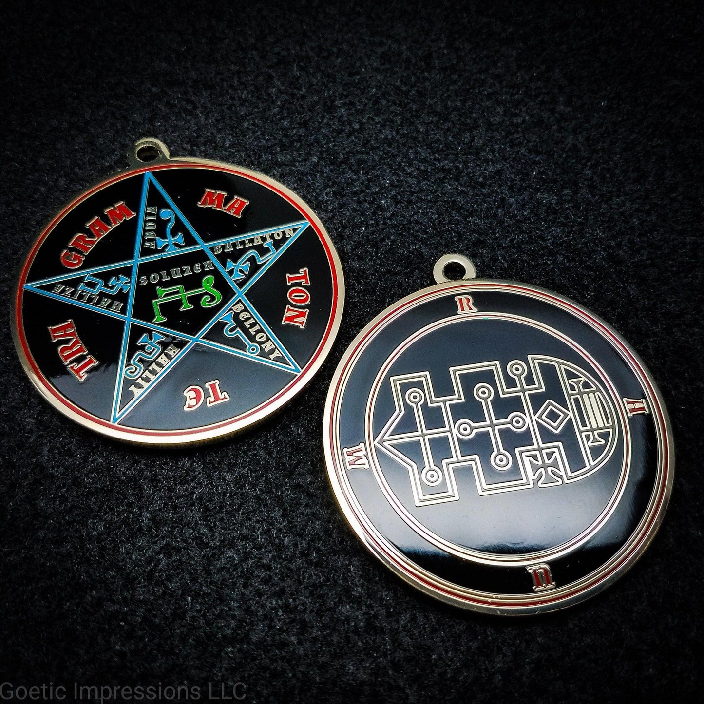 Raum seal medallion with pentacle of solomon on reverse side