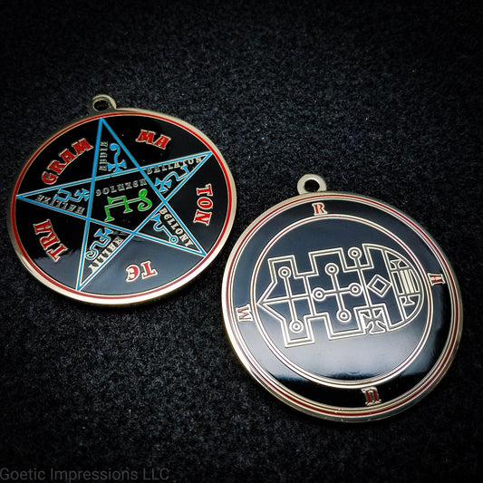 Raum seal medallion with pentacle of solomon on reverse side
