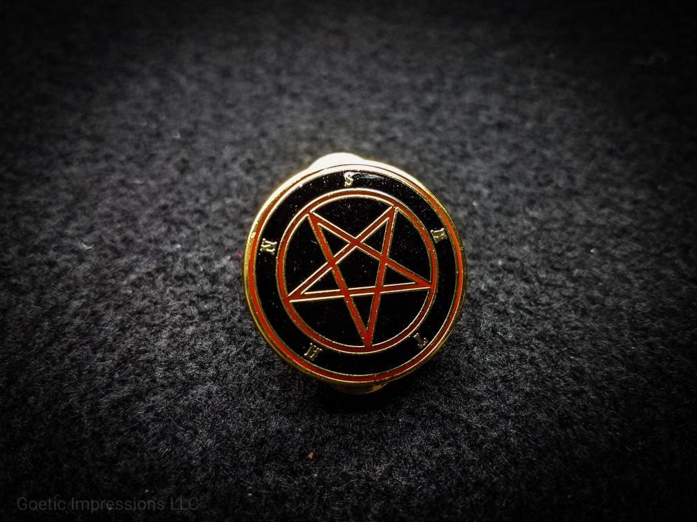 Black and Red Satan hard enamel pin