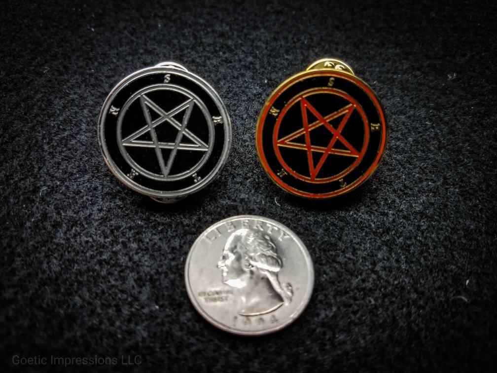 Black and Red Satan hard enamel pin