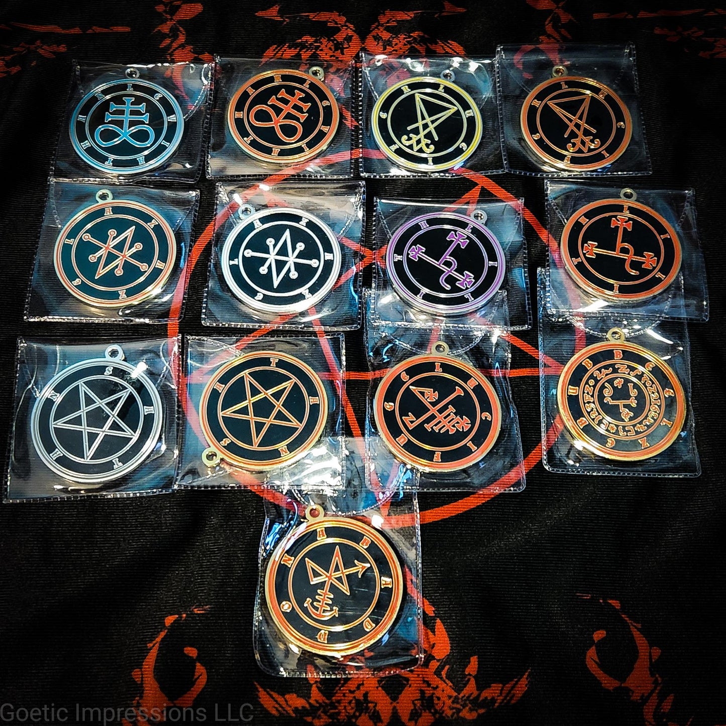 Satanic Sigil and Seal medallions