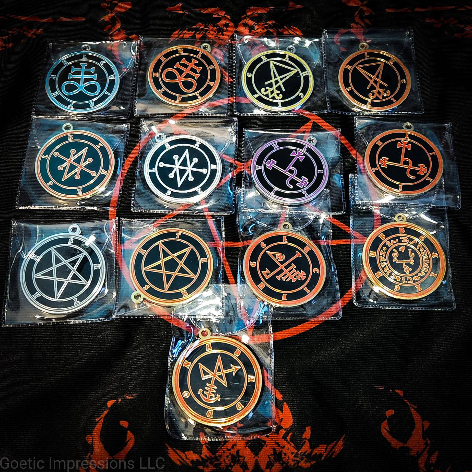 Satanic Sigil and Seal medallions