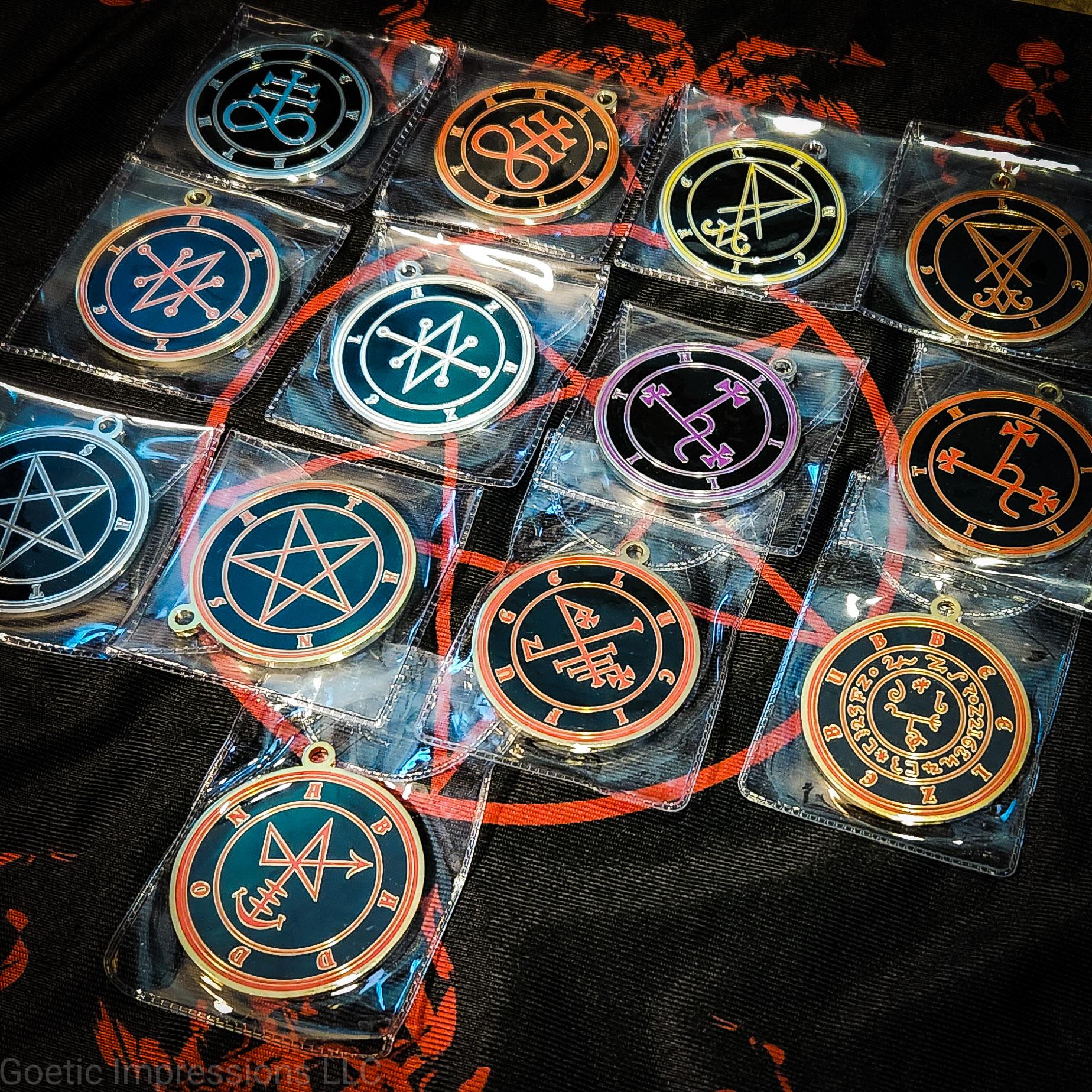 Satanic Sigil and Seal medallions