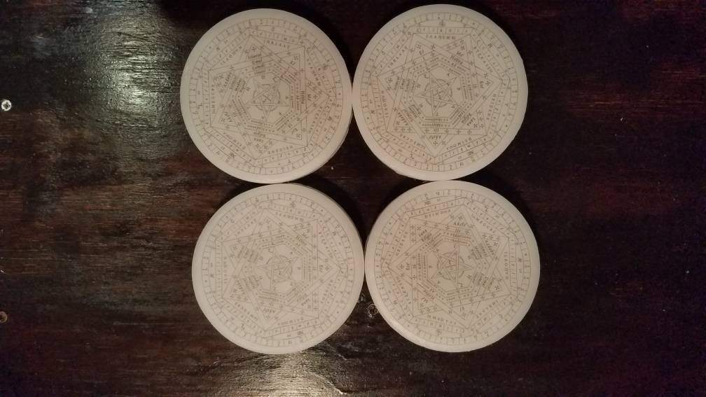 Full set of four four inch sigillum dei aemeths