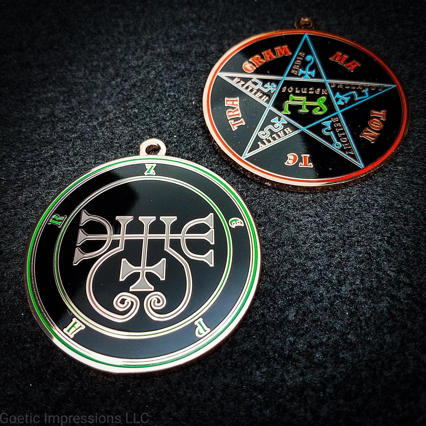 Zepar sigil pendant with pentacle of solomon on reverse side