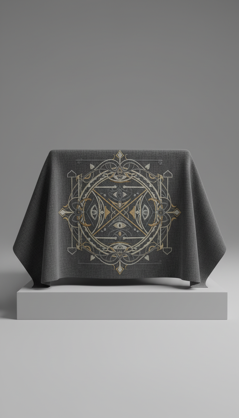 Embroidered Altar Cloth With Mystical Sigil