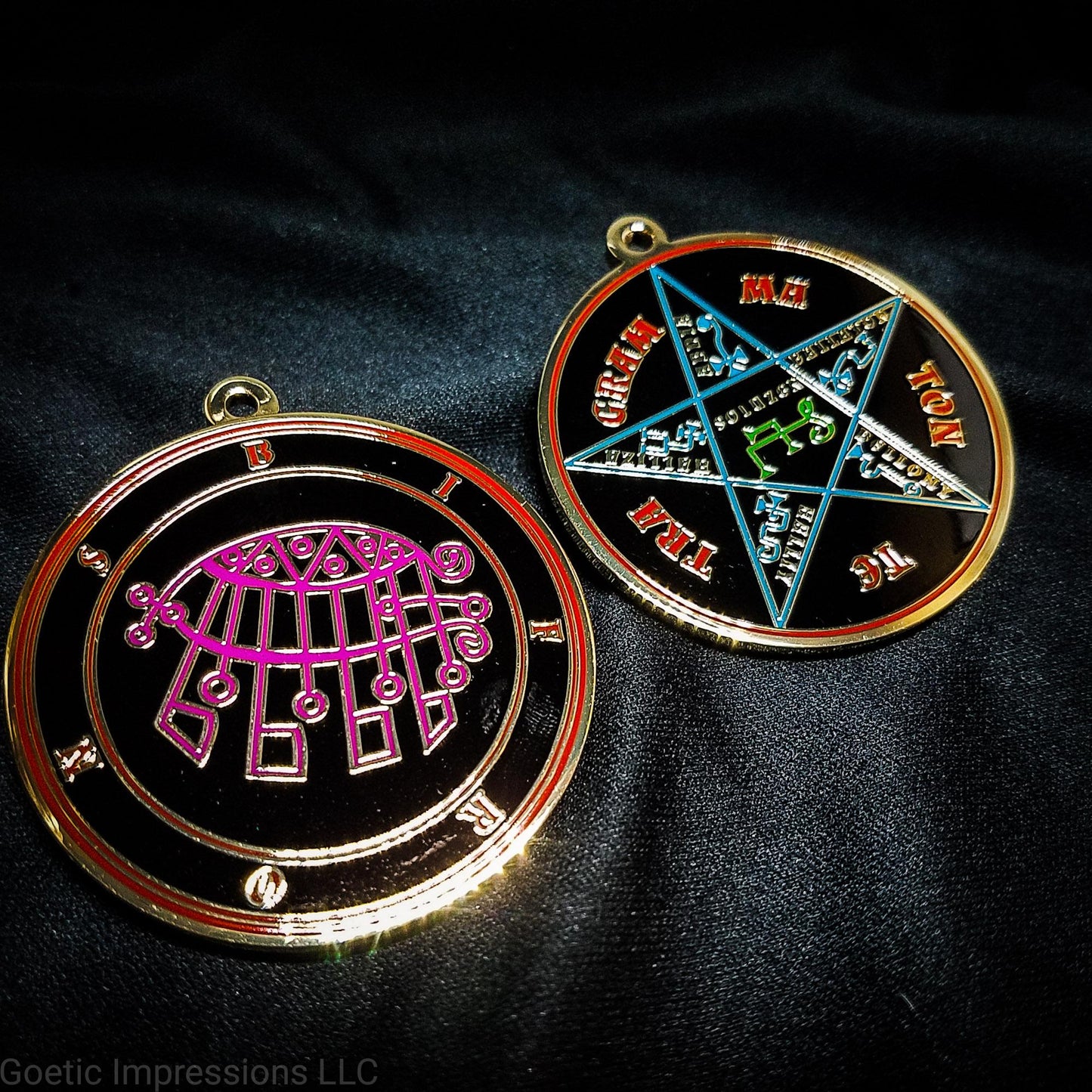 Bifrons sigil medallion with Pentacle of Solomon on reverse side