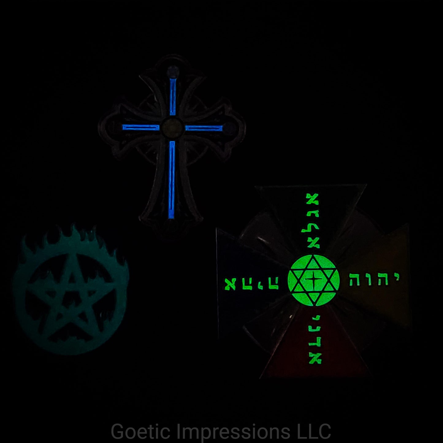 Flaming Pentagram Enamel Pin
